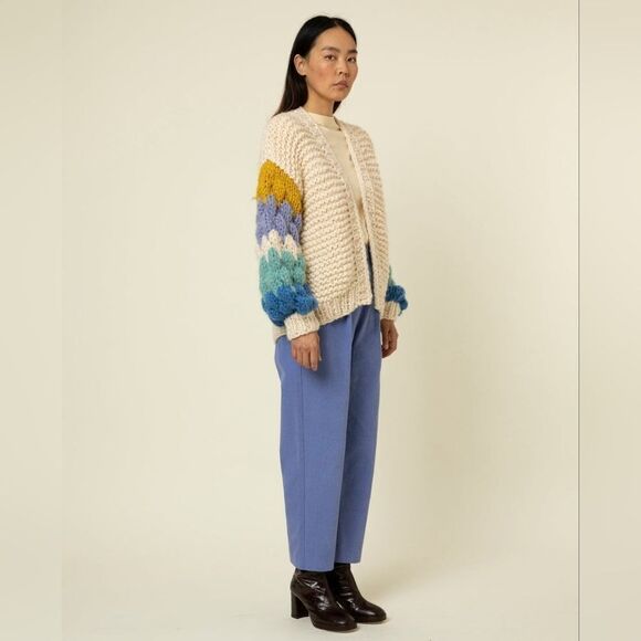 FRNCH Odille Chunky Cardigan Sweater M L - Picture 5 of 11